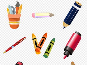 創(chuàng)意無(wú)限 卡通手繪文具PNG素材，點(diǎn)亮生活與工作的靈感